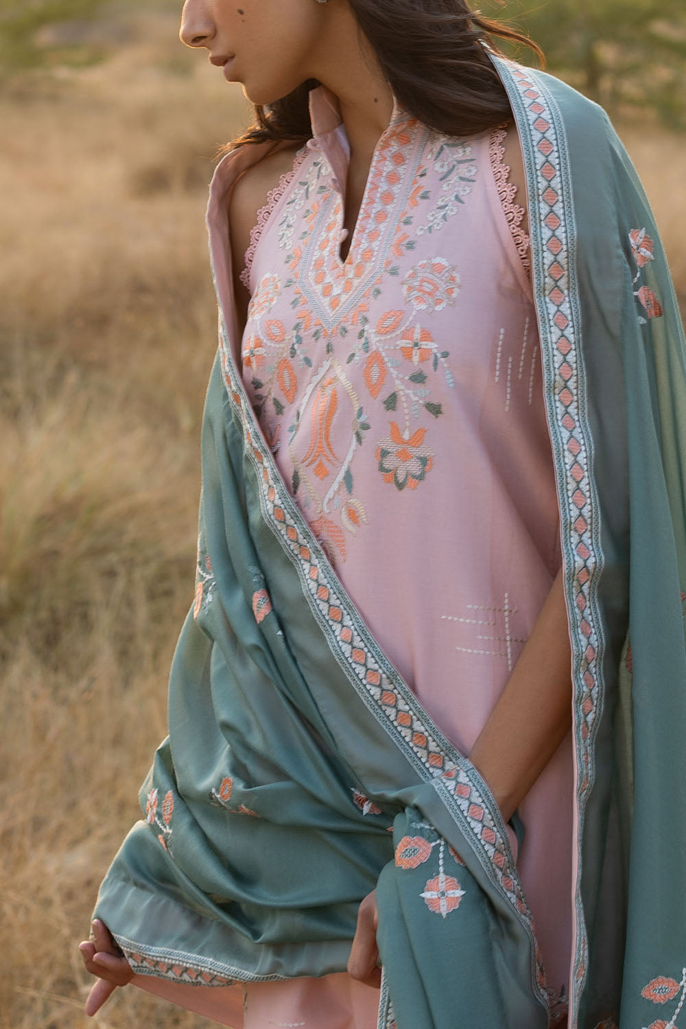 Gul Ahmed 3 Piece Custom Stitched Suit - Pink - LB31180