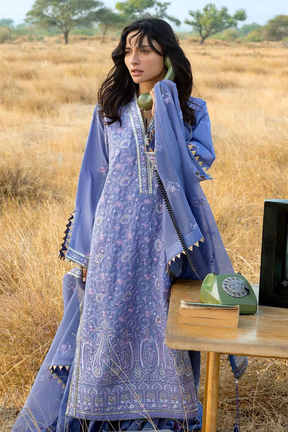 Gul Ahmed 3 Piece Custom Stitched Suit - Purple - LB31182