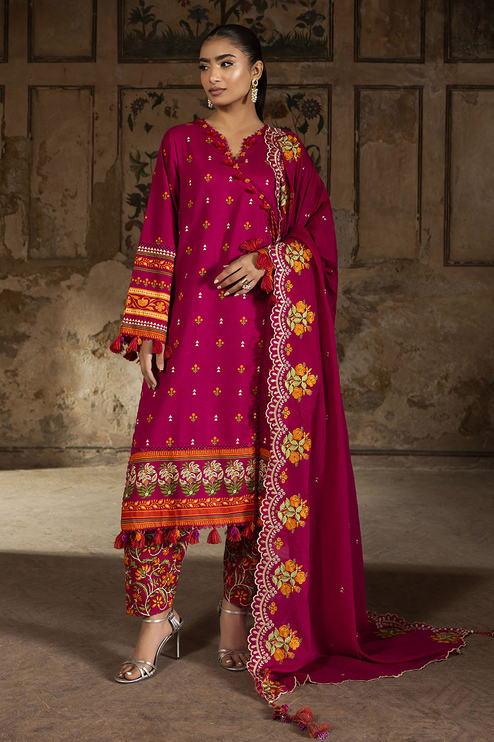 Gul Ahmed 3 Piece Custom Stitched Suit - Pink - LB31195