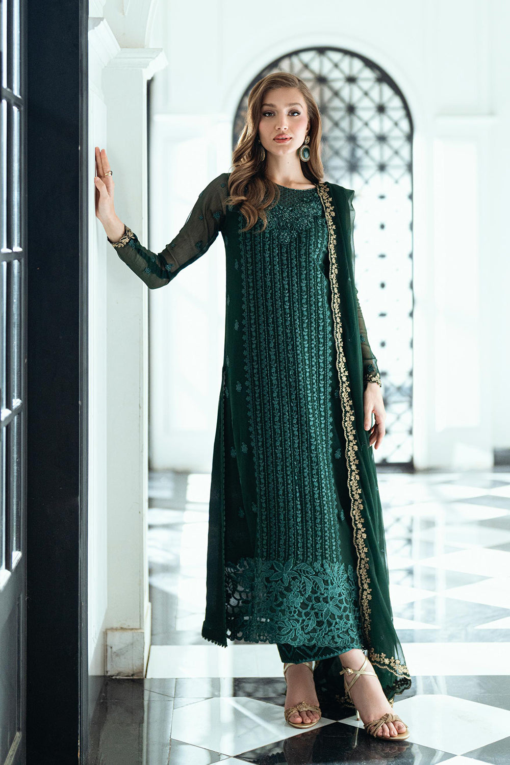 Azure 3 Piece Custom Stitched Suit - Green - LB29542