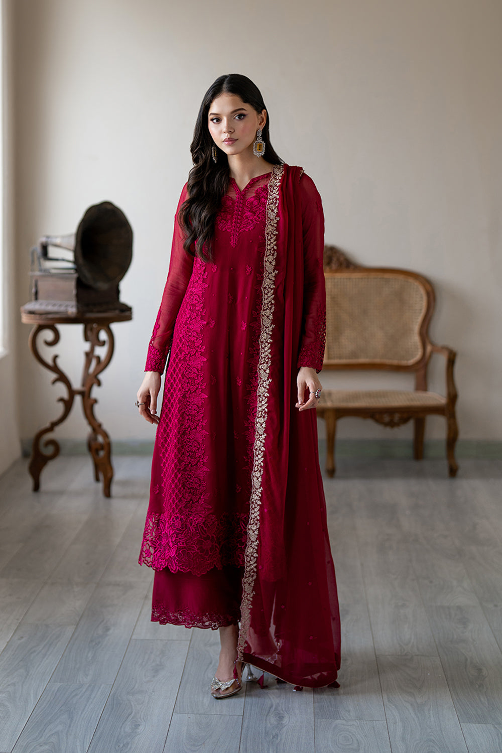 Azure 3 Piece Custom Stitched Suit - Hot Pink - LB30308
