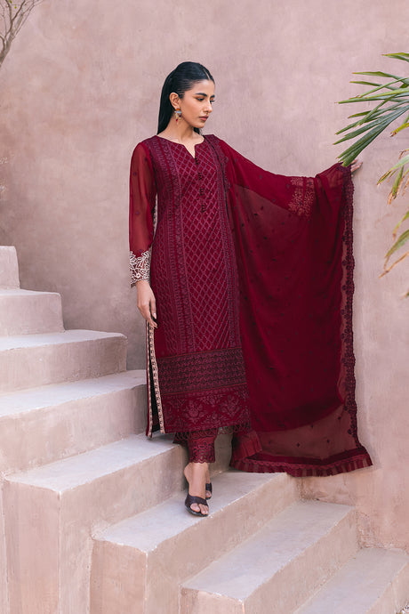 Azure 3 Piece Custom Stitched Suit - Maroon - LB285497