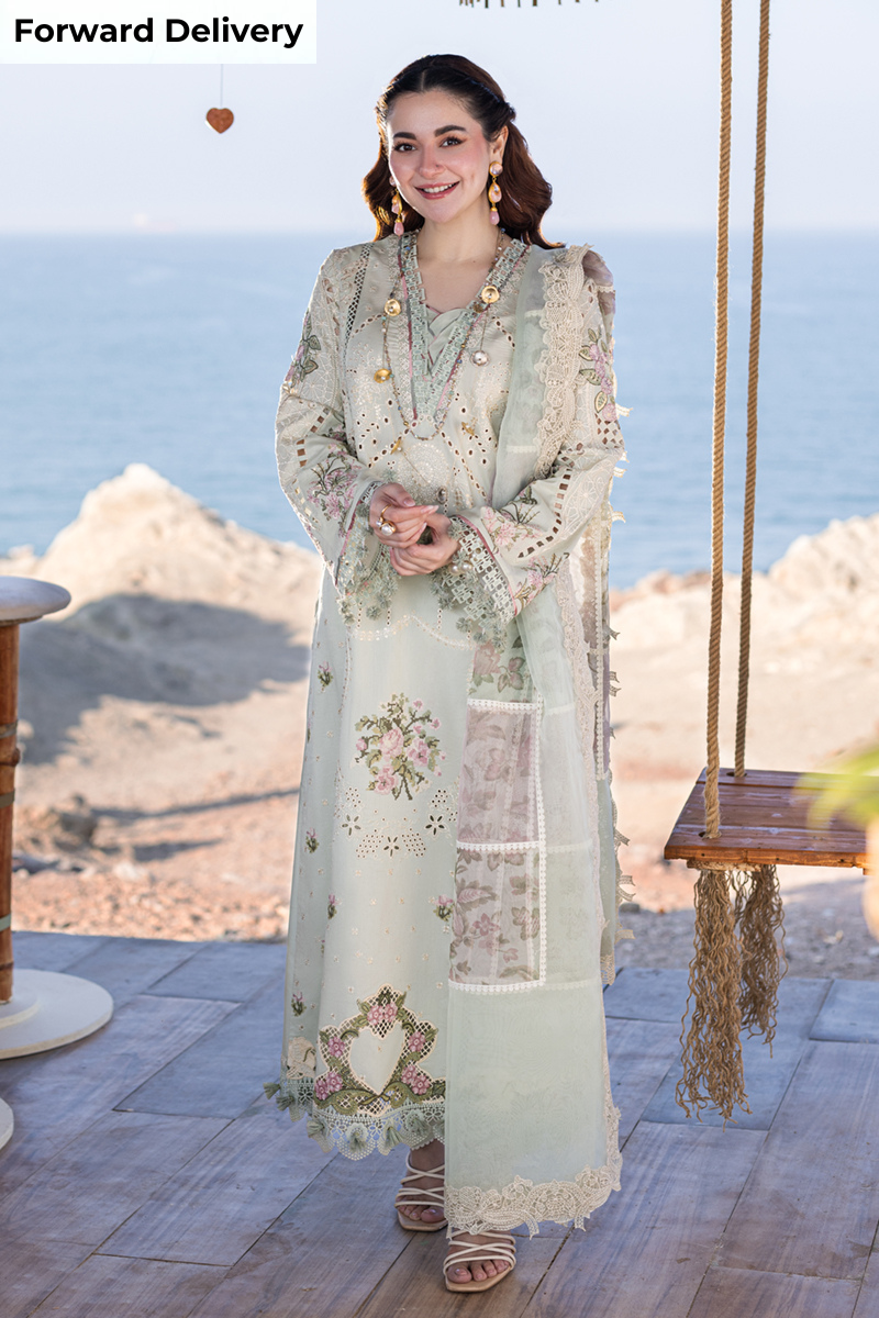 Qalamkar 3 Piece Custom Stitched Suit - Green - LB285846