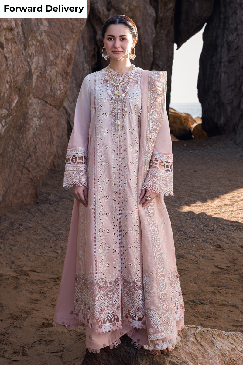 Qalamkar 3 Piece Custom Stitched Suit - Pink - LB285854