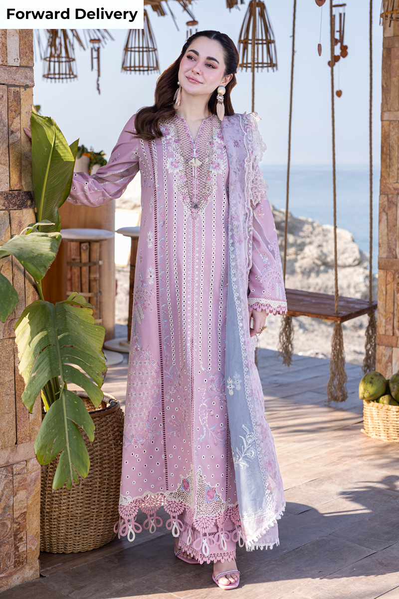 Qalamkar 3 Piece Custom Stitched Suit - Purple - LB285849