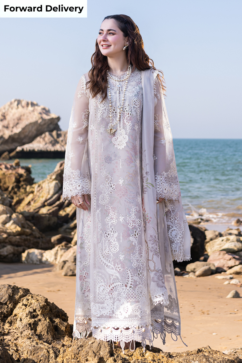 Qalamkar 3 Piece Custom Stitched Suit - Beige - LB285850