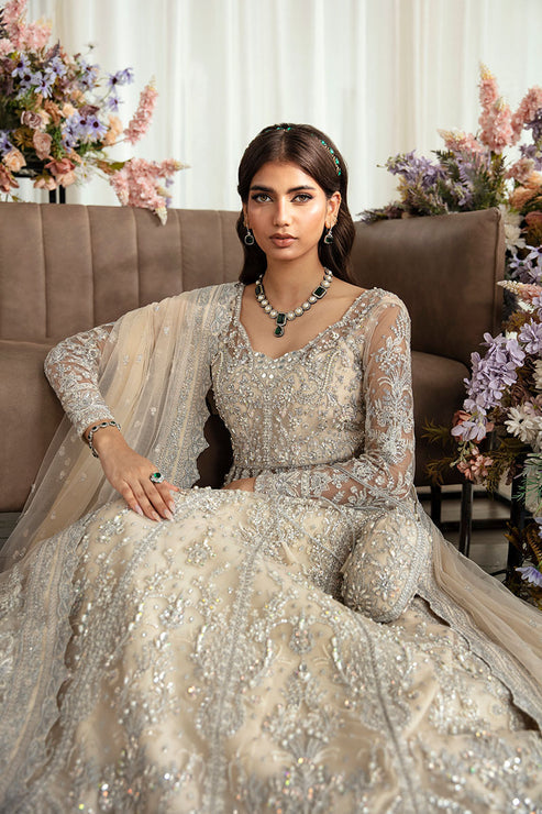 Gulaal 3 Piece Custom Stitched Suit - Beige - LB287971