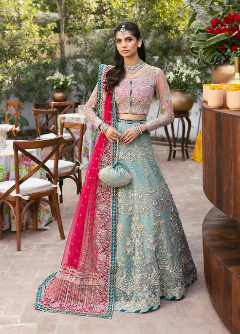 Gulaal 3 Piece Custom Stitched Suit - Blue - LB289121