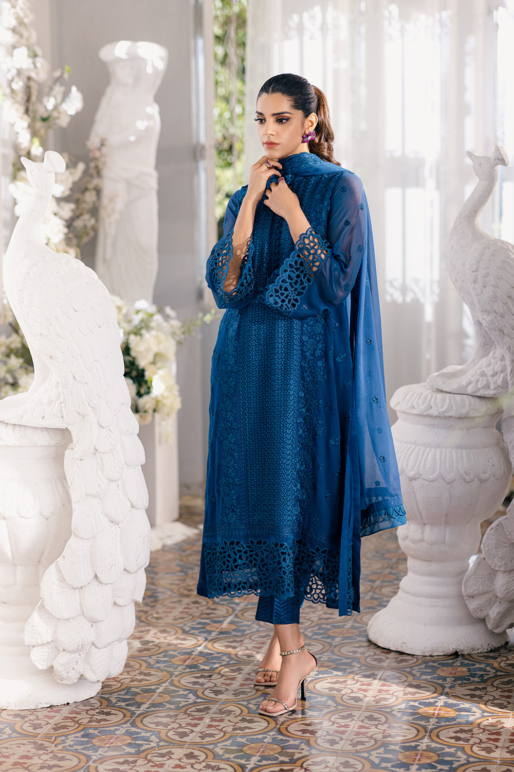 Azure 3 Piece Custom Stitched Suit - Blue - LB286552