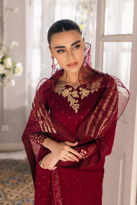 Azure 3 Piece Custom Stitched Suit - Maroon - LB286554