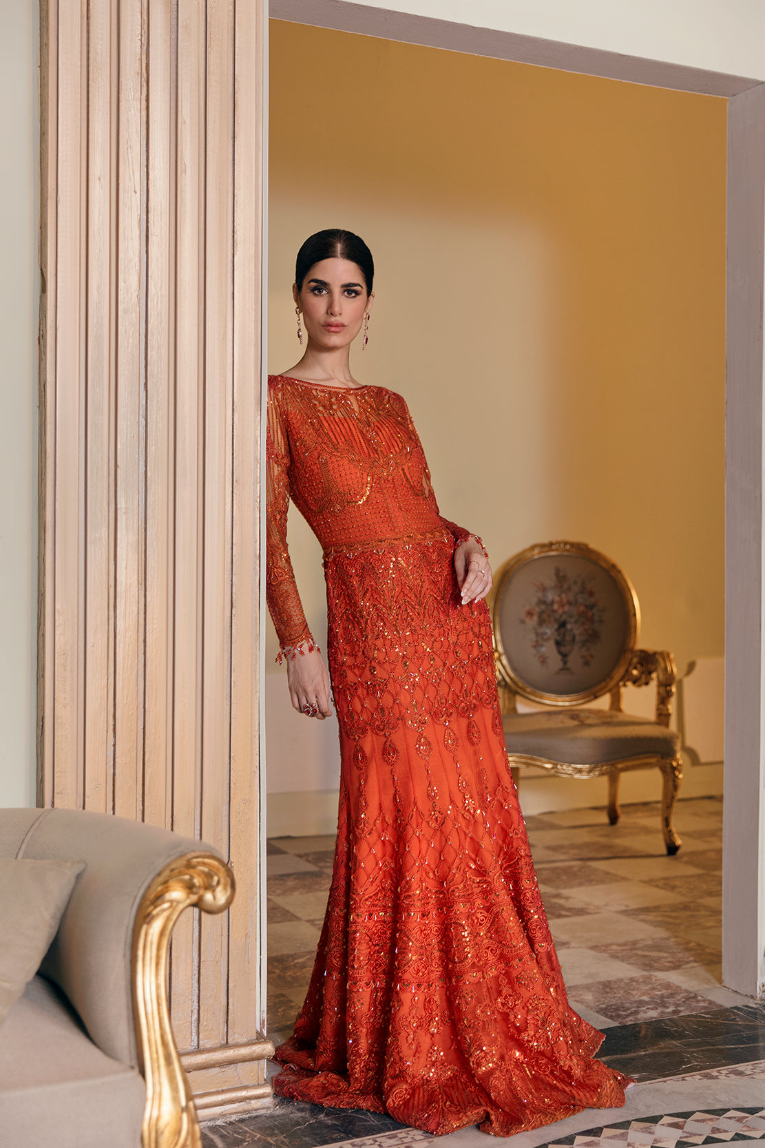 Reign 3 Piece Custom Stitched Suit - Orange - LB22350