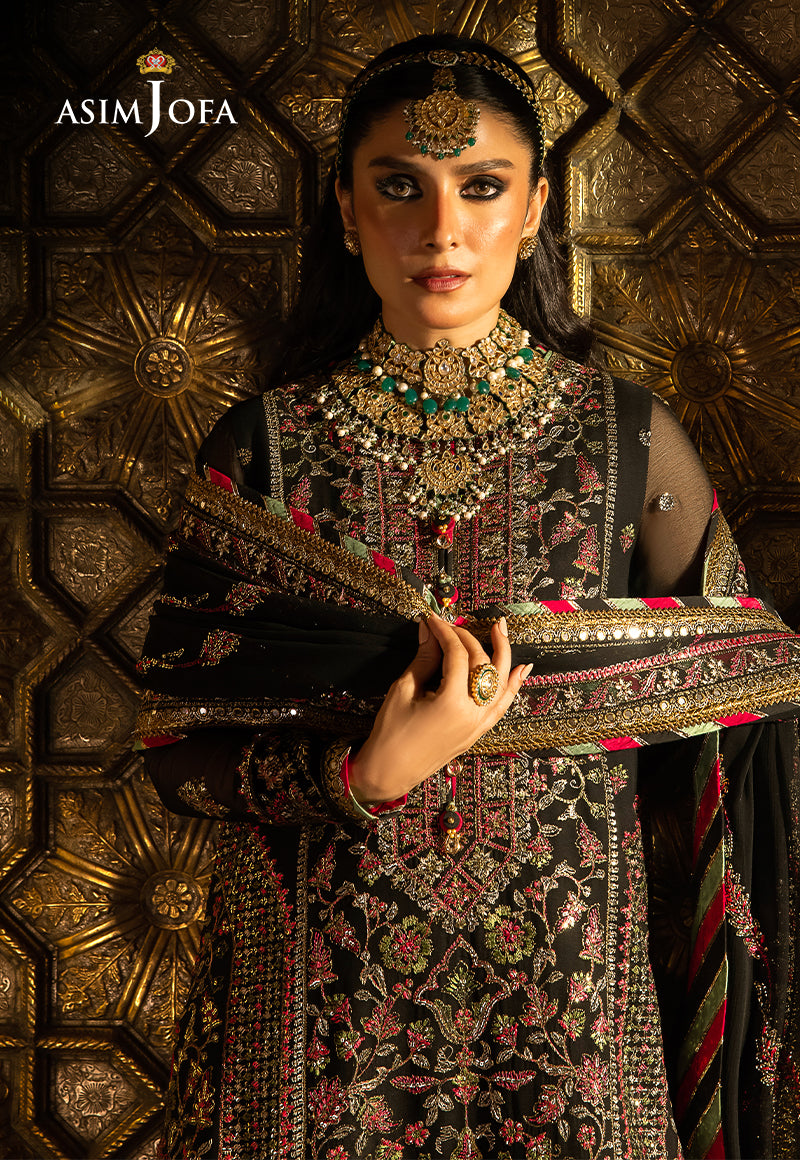 Asim Jofa 3 Piece Custom Stitched Suit - Black - LB285014