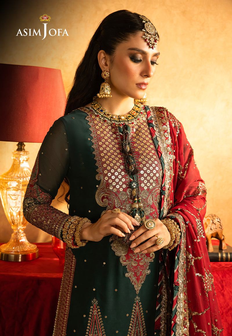 Asim Jofa 3 Piece Custom Stitched Suit - Green - LB285010