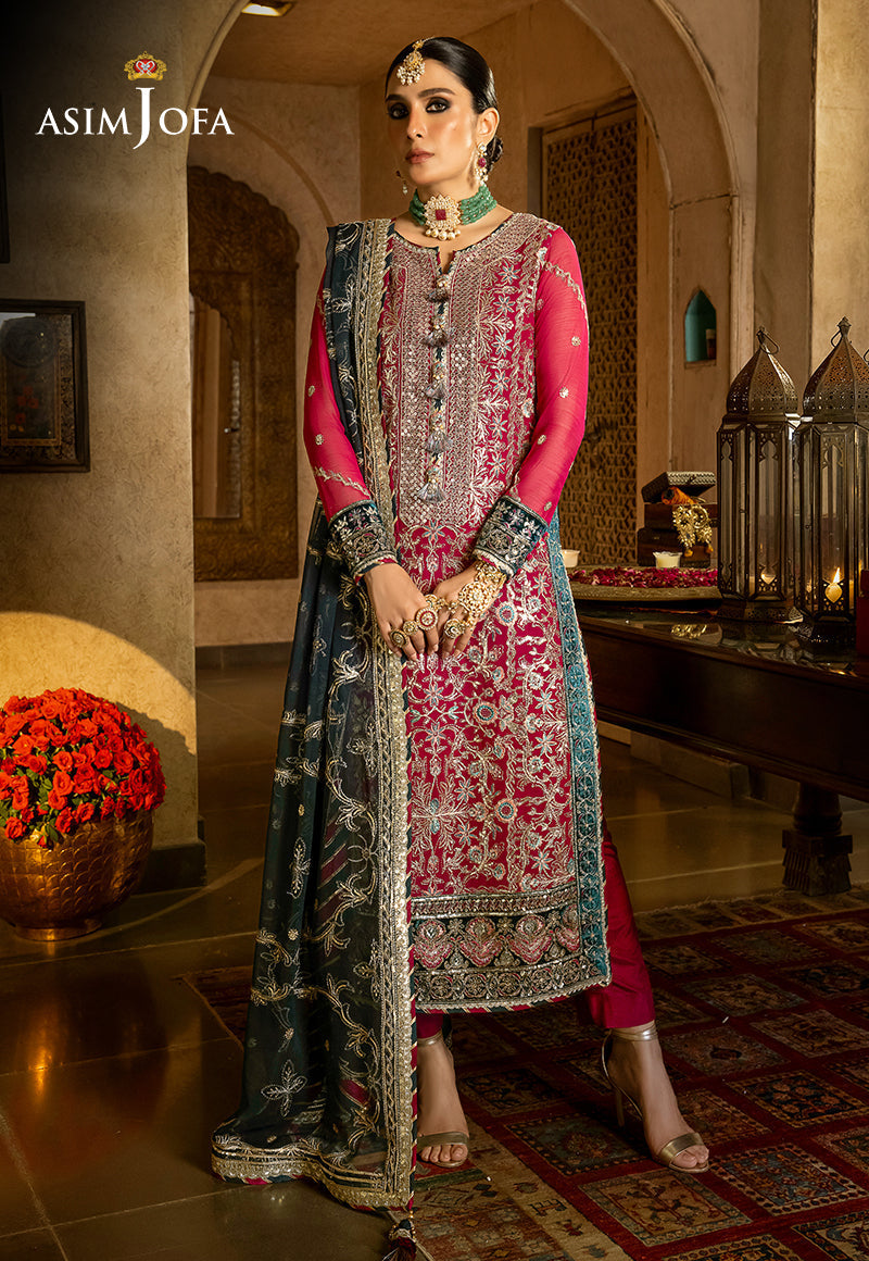 Asim Jofa 3 Piece Custom Stitched Suit - Pink - LB285011