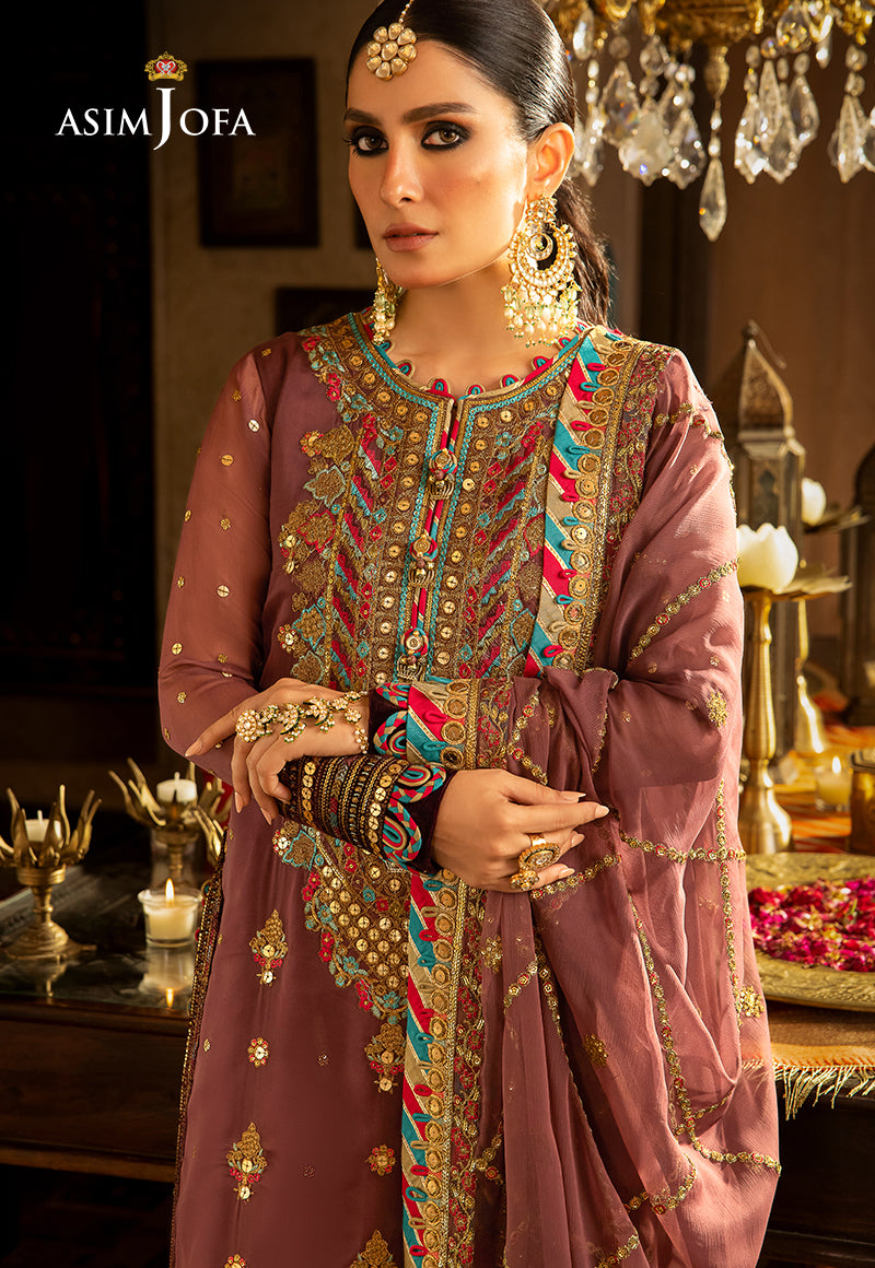 Asim Jofa 3 Piece Custom Stitched Suit - Purple - LB285012