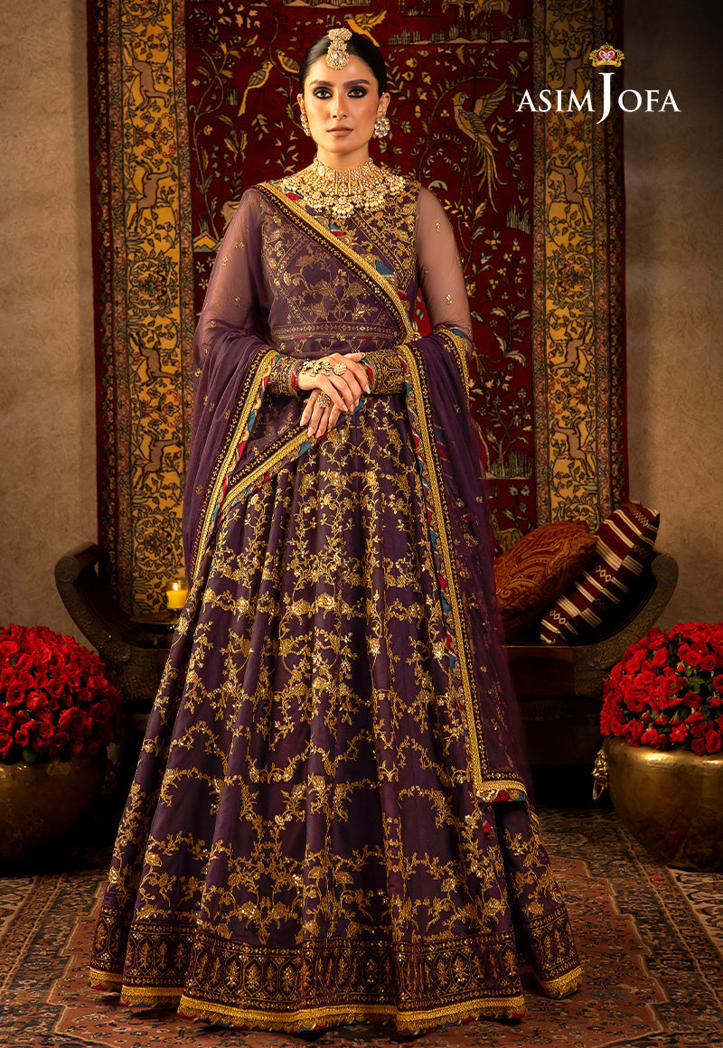 Asim Jofa 3 Piece Custom Stitched Suit - Purple - LB285009