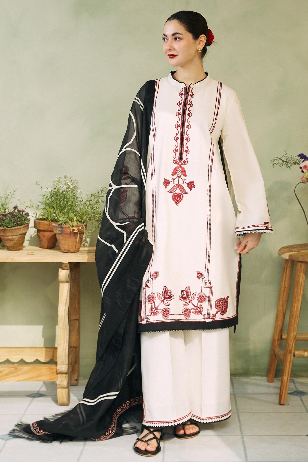 Zara Shahjahan 3 Piece Custom Stitched Suit - Off-White - LB285835