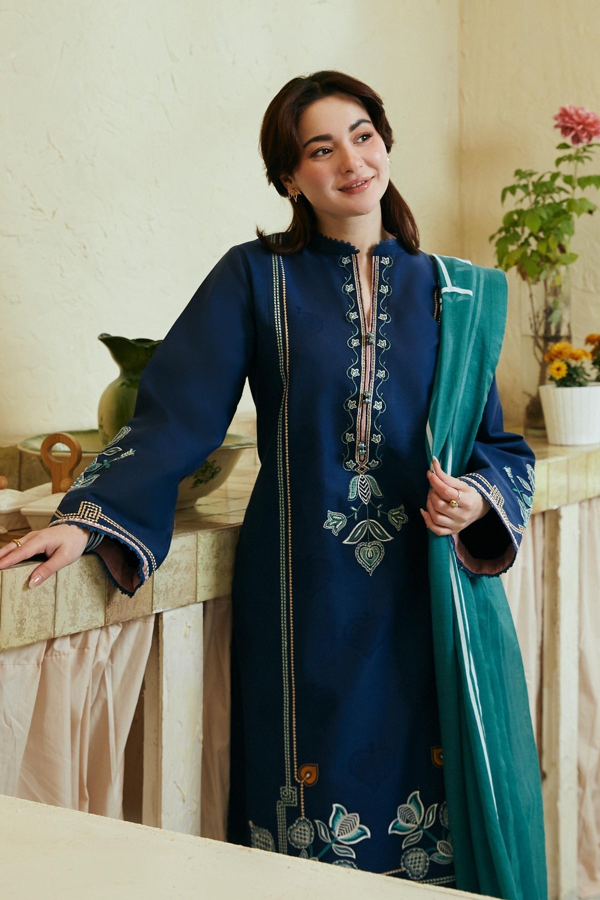 Zara Shahjahan 3 Piece Custom Stitched Suit - Blue - LB285833