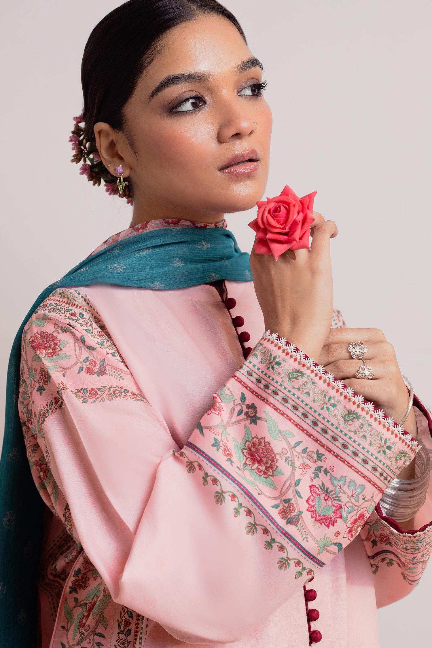 Zara Shahjahan 3 Piece Custom Stitched Suit - Pink - LB285759