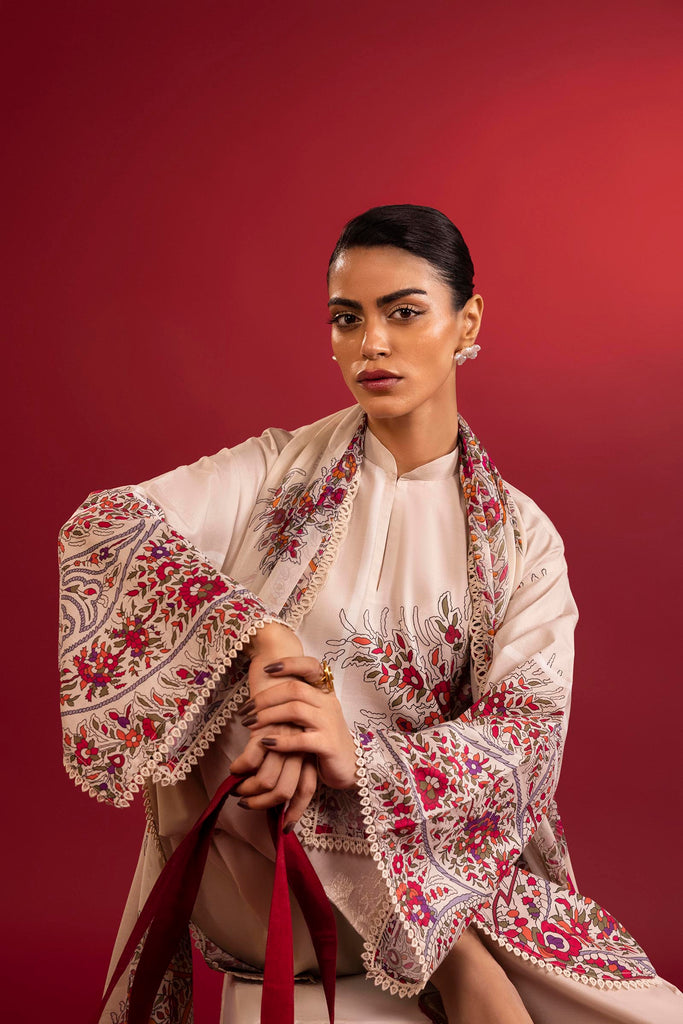 Sana Safinaz 3 Piece Custom Stitched Suit - Beige - LB31127