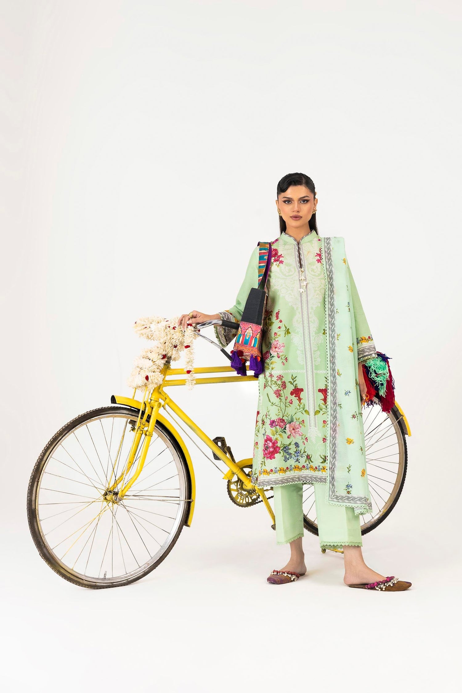 Sana Safinaz 3 Piece Custom Stitched Suit - Green - LB31124