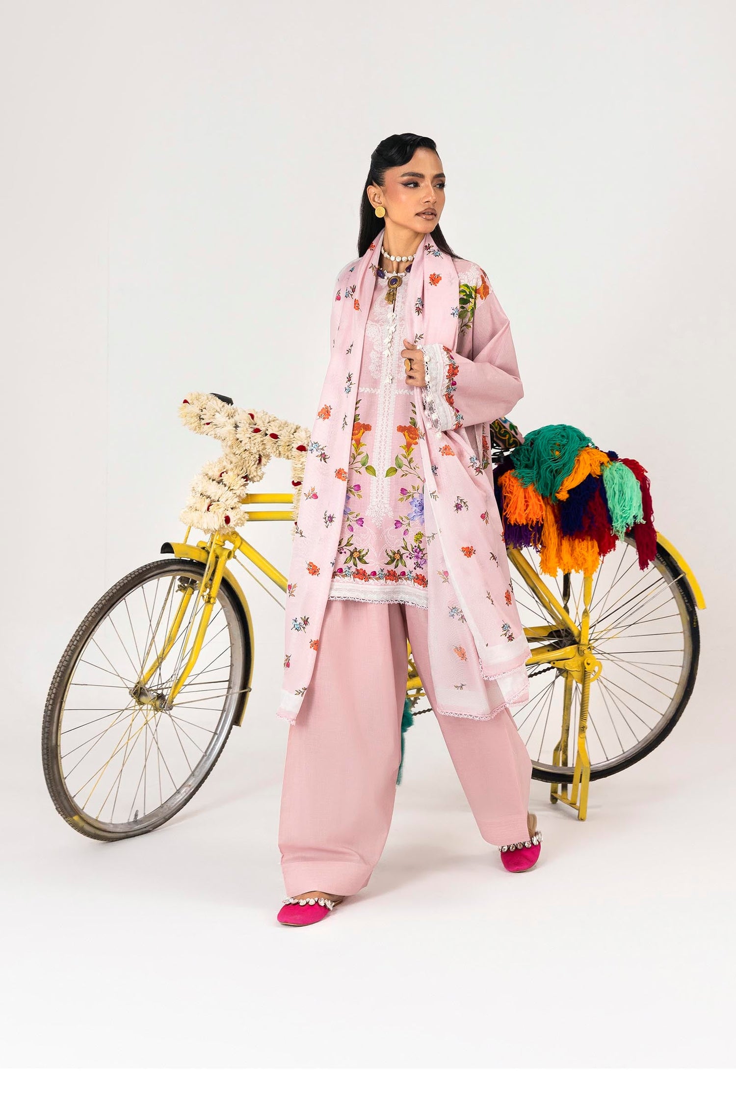 Sana Safinaz 3 Piece Custom Stitched Suit - Pink - LB31125