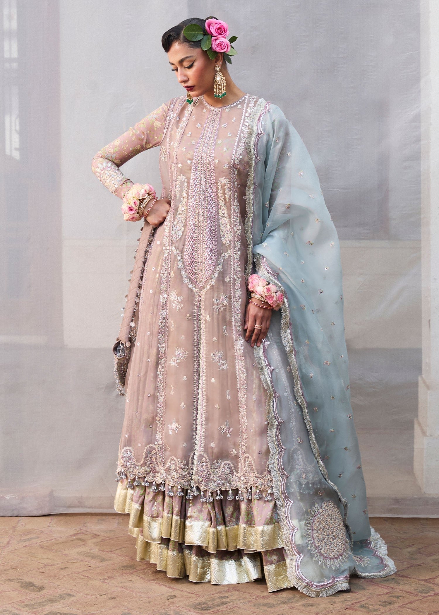 Hussain Rehar 3 Piece Custom Stitched Suit - Gray - LB29334