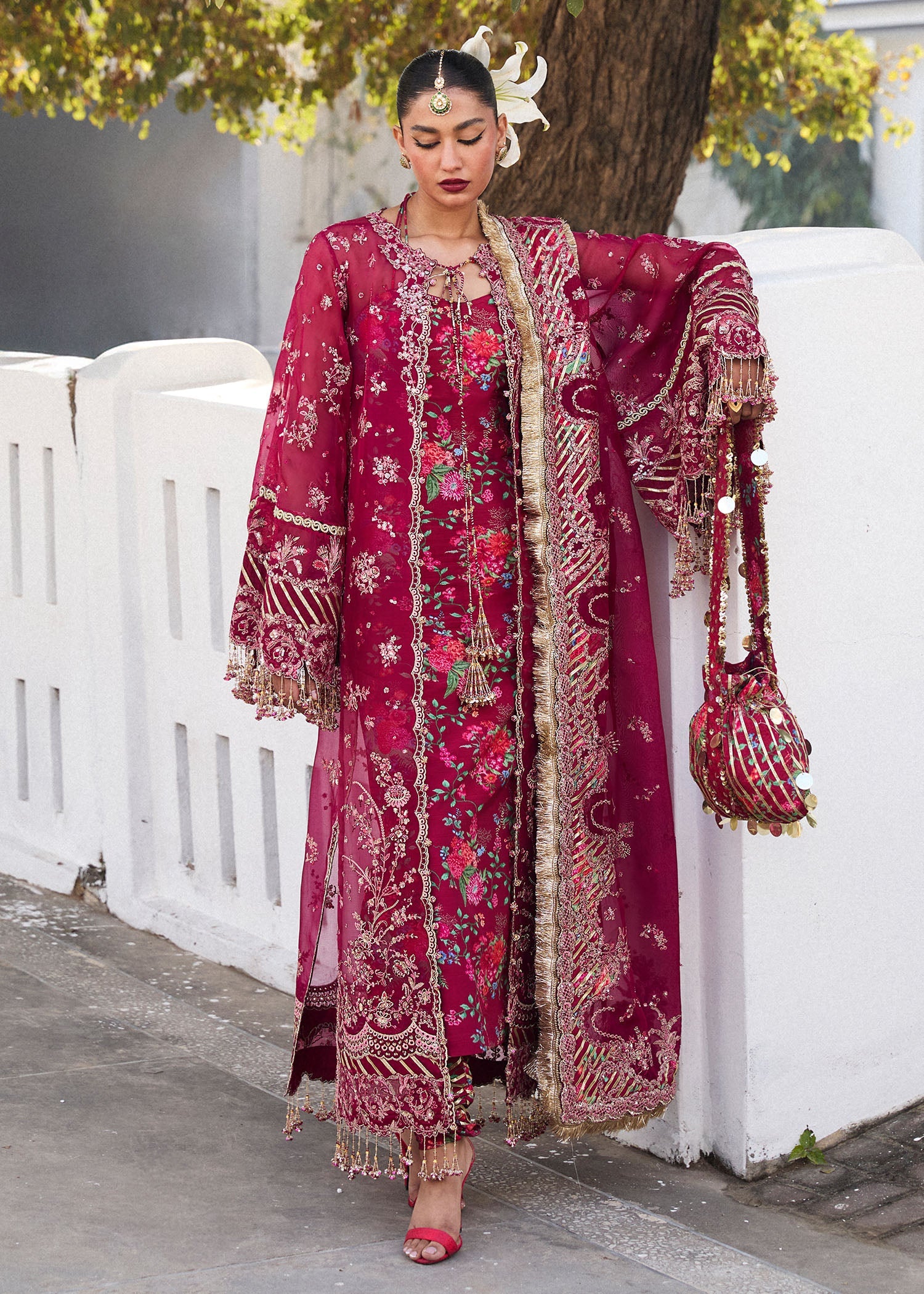 Hussain Rehar 3 Piece Custom Stitched Suit - Purple - LB29339