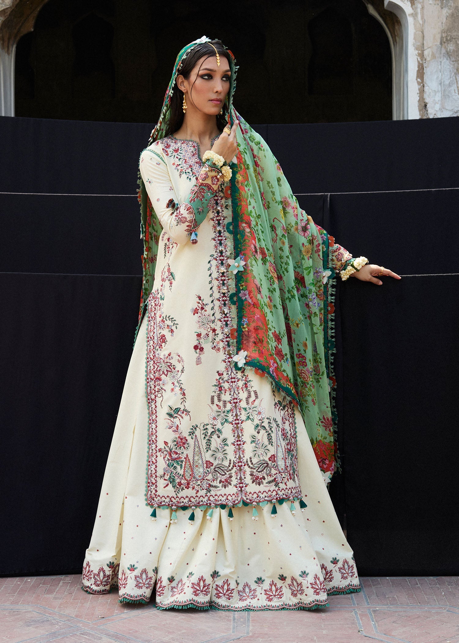 Hussain Rehar 3 Piece Custom Stitched Suit - Yellow - LB30325