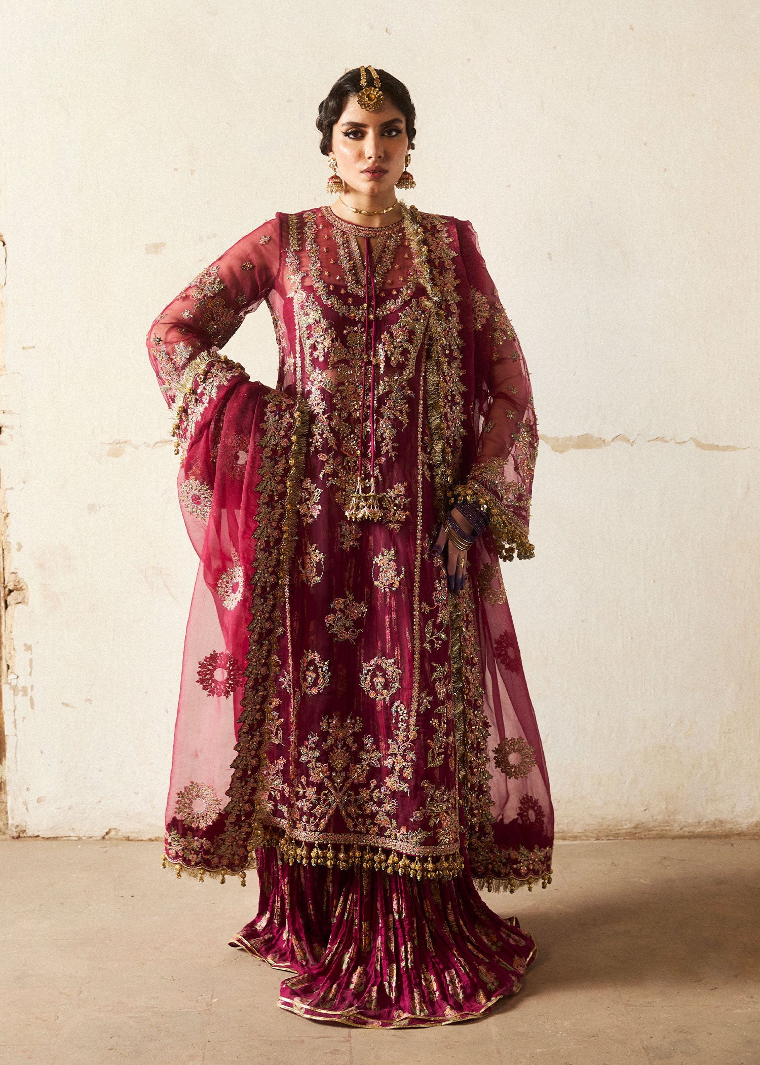 Hussain Rehar 3 Piece Custom Stitched Suit - Purple - LB288332