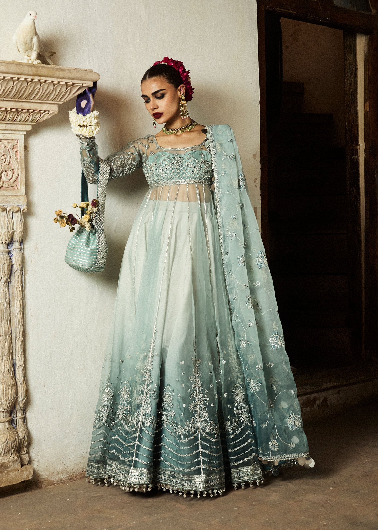 Libasco Hussain Rehar 3 Piece Custom Stitched Suit - Blue - LB288326