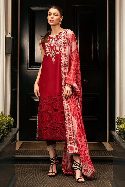 Mushq 3 Piece Custom Stitched Suit - Red - LB287403