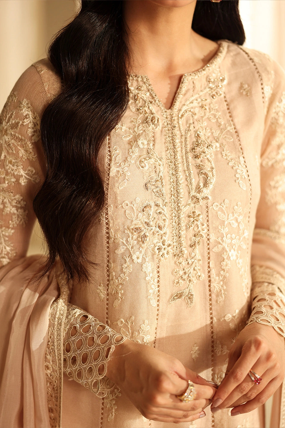 Azure 3 Piece Custom Stitched Suit - Beige - LB31147