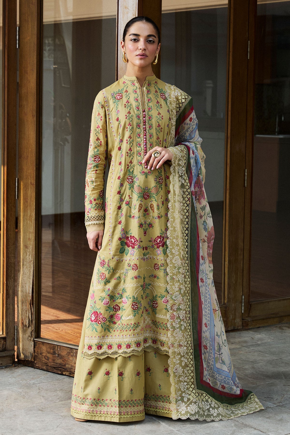 Zara Shahjahan 3 Piece Custom Stitched Suit - Green - LB29659