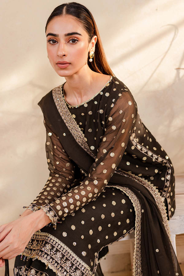 Farasha 3 Piece Custom Stitched Suit - Brown - LB287458