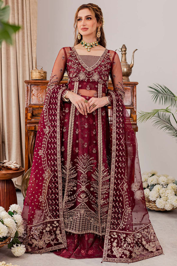 Farasha 3 Piece Custom Stitched Suit - Maroon - LB287455