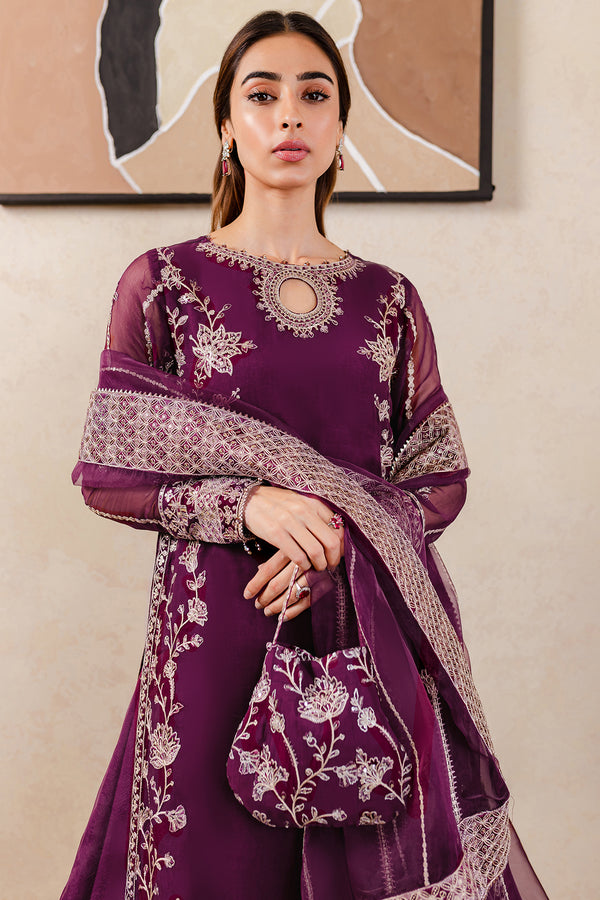 Farasha 3 Piece Custom Stitched Suit - Purple - LB287457