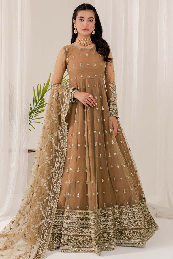 Farasha 3 Piece Custom Stitched Suit - Brown - LB287454