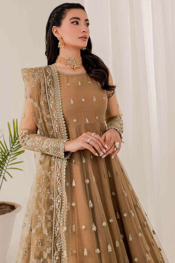 Farasha 3 Piece Custom Stitched Suit - Brown - LB287454