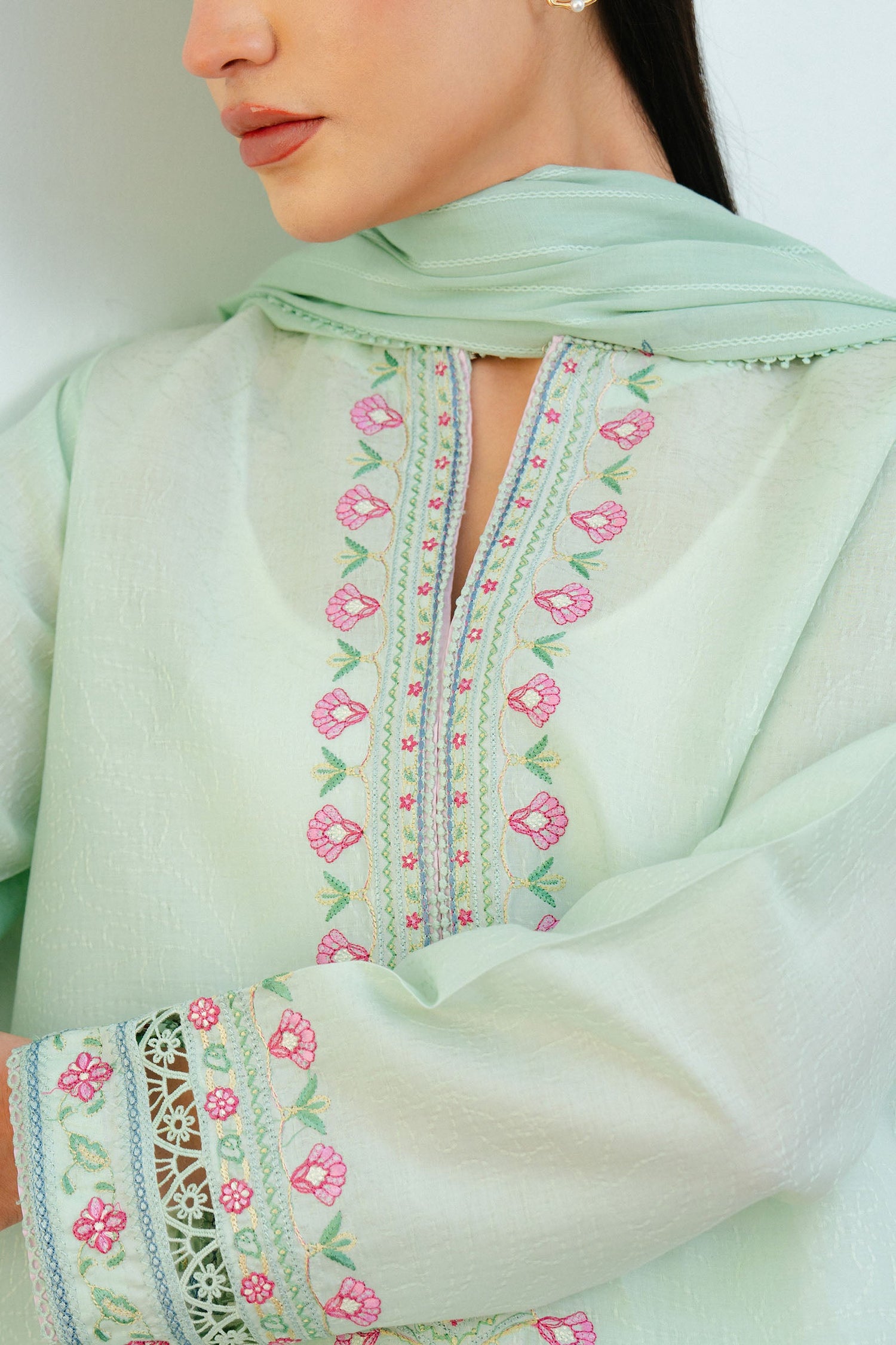 Zara Shahjahan 3 Piece Custom Stitched Suit - Green - LB29523