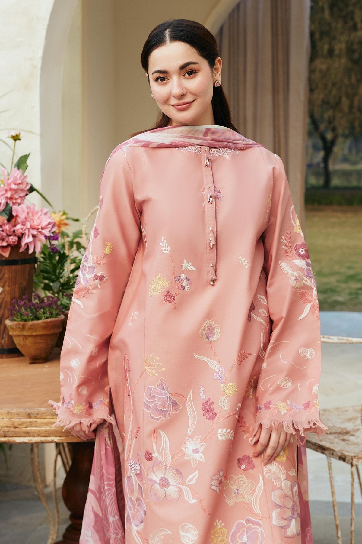 Zara Shahjahan 3 Piece Custom Stitched Suit - Pink - LB285824