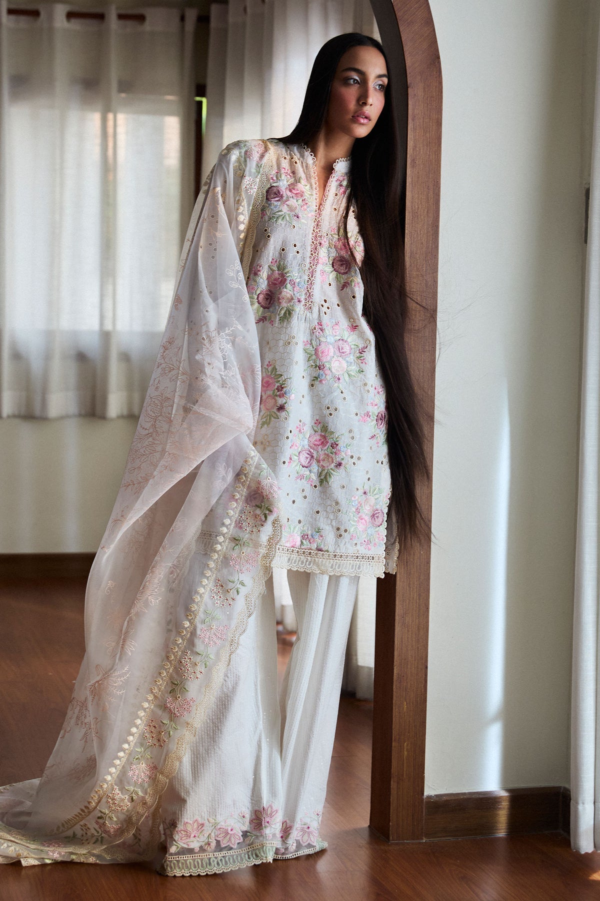 Zara Shahjahan 3 Piece Custom Stitched Suit - Off-White - LB29662