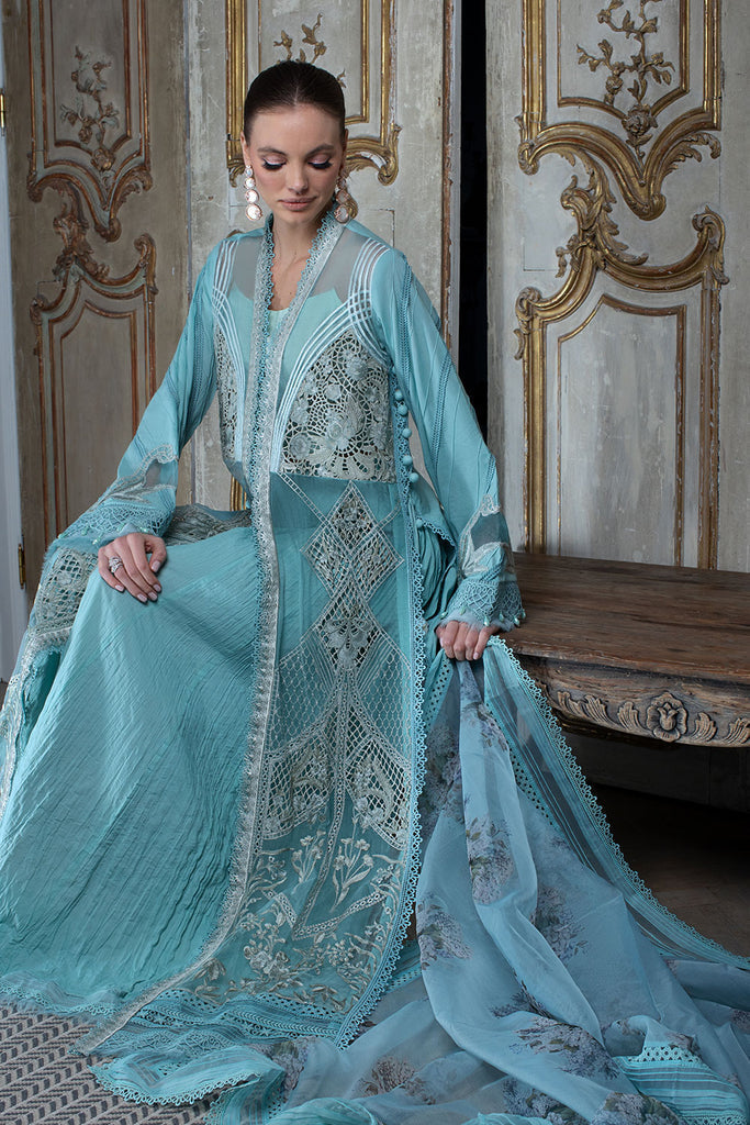 Sobia Nazir 3 Piece Custom Stitched Suit - Blue - LB286497