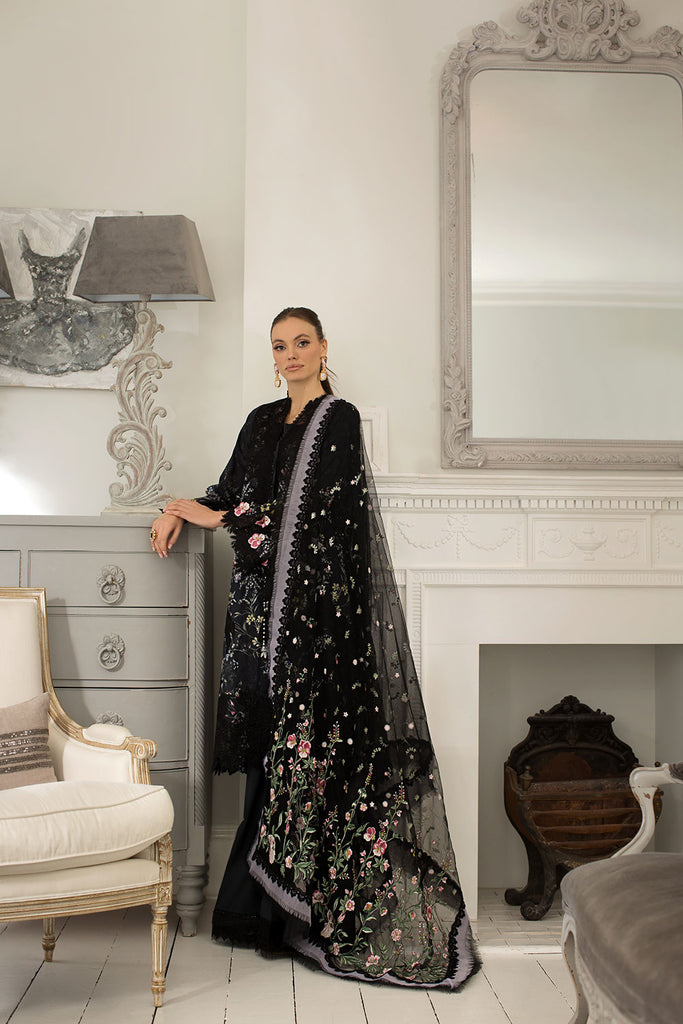 Sobia Nazir 3 Piece Custom Stitched Suit - Black - LB286520