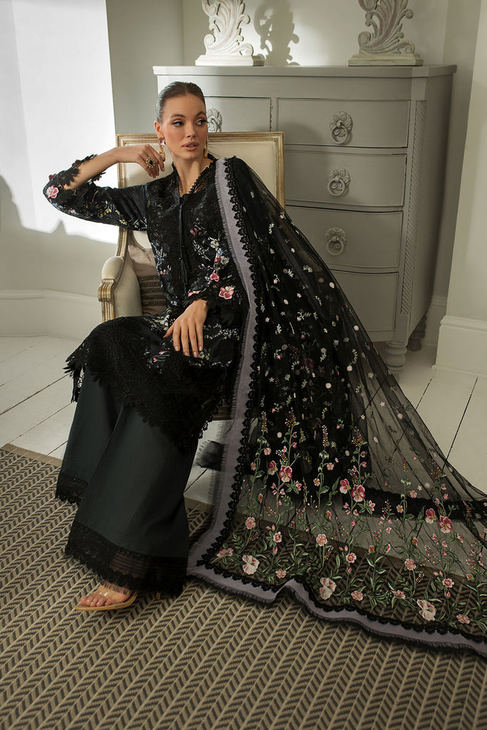 Sobia Nazir 3 Piece Custom Stitched Suit - Black - LB286520