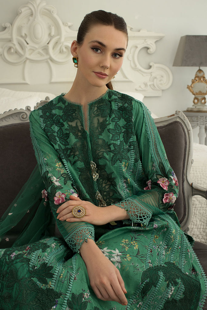 Sobia Nazir 3 Piece Custom Stitched Suit - Green - LB286521