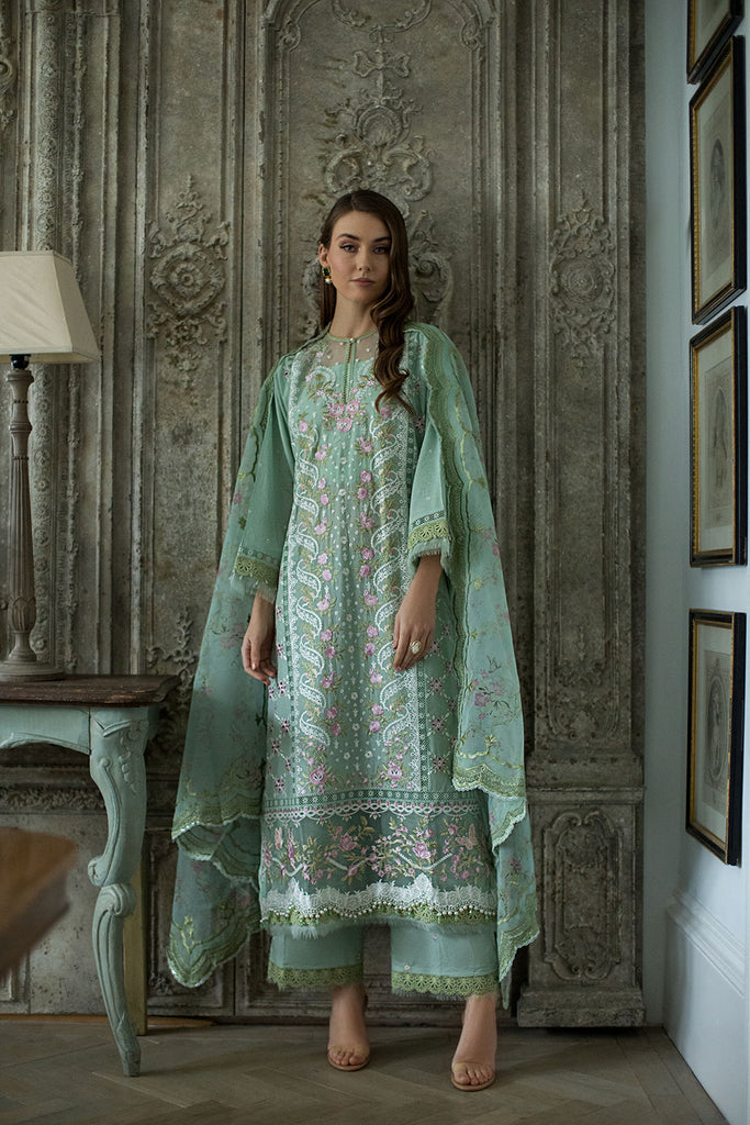 Sobia Nazir 3 Piece Custom Stitched Suit - Green - LB286508