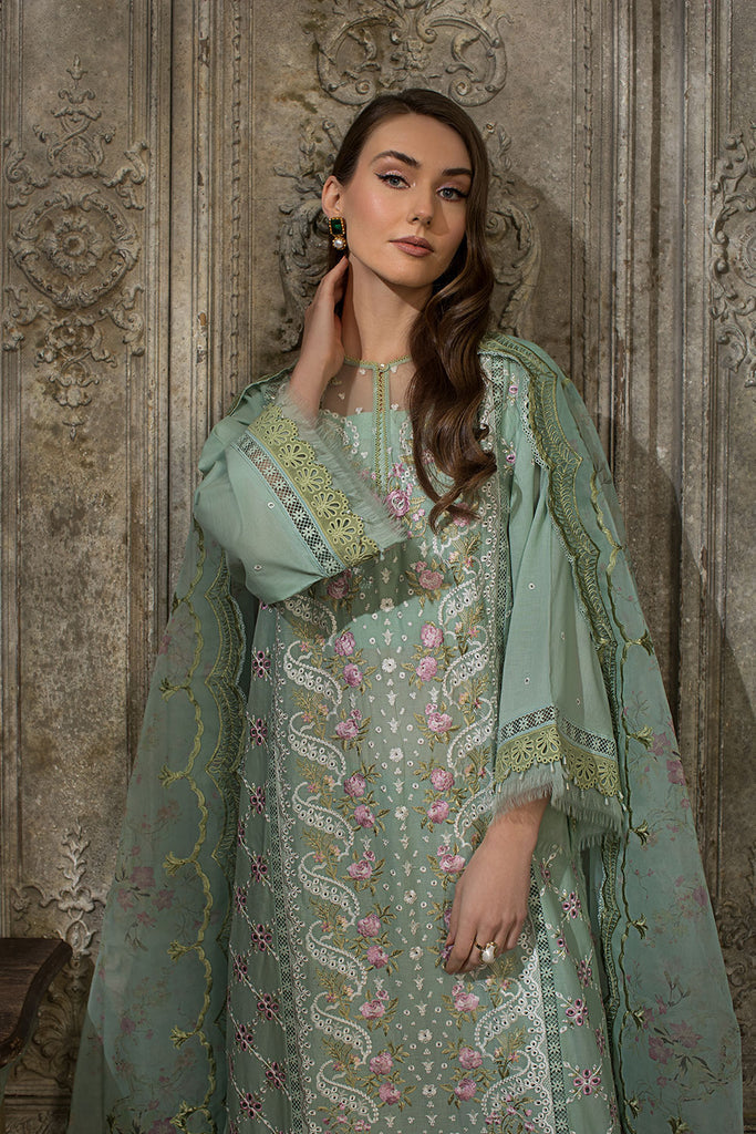 Sobia Nazir 3 Piece Custom Stitched Suit - Green - LB286508