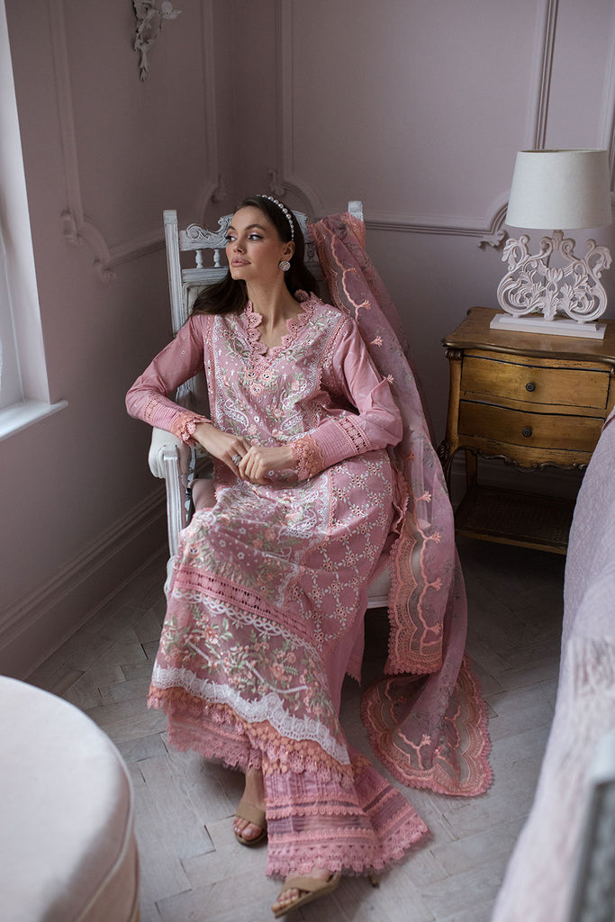 Sobia Nazir 3 Piece Custom Stitched Suit - Pink - LB286509