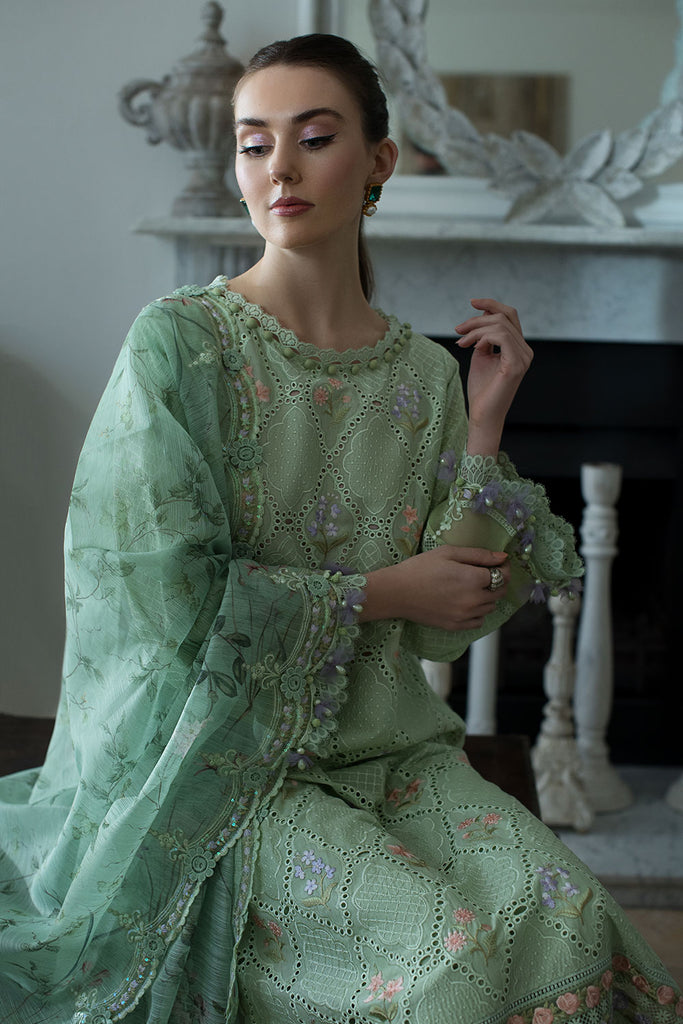 Sobia Nazir 3 Piece Custom Stitched Suit - Green - LB286514